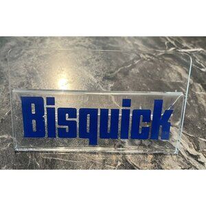 Vintage Bisquick Lucite Acrylic Recipe Card Napkin Holder Promo Advertise Paper